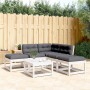 Set Gartensofas 5-tlg. mit Kissen massives Zirbenholz weiß von , Gartensets - Ref: Foro24-3216961, Preis: 492,66 €, Rabatt: %