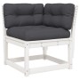 Set Gartensofas 5-tlg. mit Kissen massives Zirbenholz weiß von , Gartensets - Ref: Foro24-3216961, Preis: 492,66 €, Rabatt: %