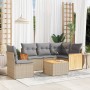 Garden sofa set with 6-piece synthetic rattan beige cushions by , Garden sets - Ref: Foro24-3260064, Price: 464,22 €, Discoun...