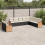 Set Gartensofas 10 Stück Kissen synthetisches Rattan schwarz von , Gartensets - Ref: Foro24-3260194, Preis: 667,48 €, Rabatt: %