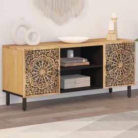 Solid mango wood TV stand 105x33x46 cm by , TV Furniture - Ref: Foro24-358212, Price: 149,33 €, Discount: %