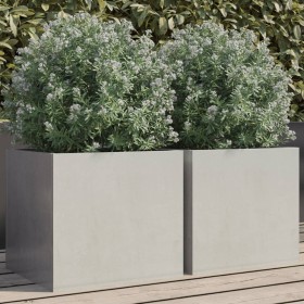 2 stainless steel silver planters 32x30x29 cm by , Pots and planters - Ref: Foro24-841544, Price: 50,59 €, Discount: %