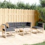 5-piece garden sofa set with solid pine wood and cushions by , Garden sets - Ref: Foro24-3216975, Price: 488,51 €, Discount: %