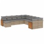 Set von 11-teiligen Gartensofas mit beigen Kissen aus synthetischem Rattan von , Gartensets - Ref: Foro24-3260652, Preis: 747...