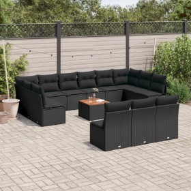 Garden furniture set, 14 pieces with black synthetic rattan cushions. by , Garden sets - Ref: Foro24-3223899, Price: 812,99 €...