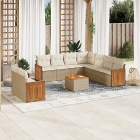 Garden sofa set with beige cushions, 10 pieces, made of synthetic rattan. by , Garden sets - Ref: Foro24-3260189, Price: 810,...