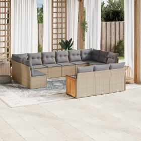 Set Gartensofas mit Kissen 13 Stück synthetisches Rattan beige von , Gartensets - Ref: Foro24-3260540, Preis: 893,89 €, Rabat...