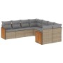 Garden sofa set with beige cushions, 8 pieces, PE rattan. by , Garden sets - Ref: Foro24-3260638, Price: 642,66 €, Discount: %