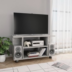 Concrete gray plywood TV cabinet with wheels 80x40x40 cm by vidaXL, TV Furniture - Ref: Foro24-800193, Price: 50,99 €, Discou...