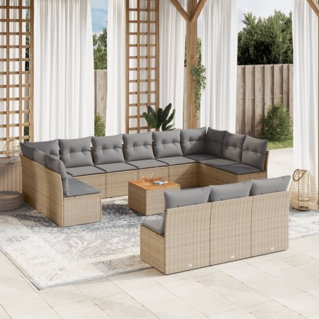 Set mit 14 Gartensofas mit Kissen Kunstrattan beige von , Gartensets - Ref: Foro24-3223903, Preis: 919,99 €, Rabatt: %