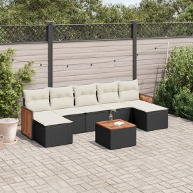 Set aus 8-teiligen Gartensofas und Kissen Kunstrattan schwarz von , Gartensets - Ref: Foro24-3260320, Preis: 475,93 €, Rabatt: %