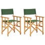 Director chairs 2 pcs solid green teak wood by vidaXL, Garden chairs - Ref: Foro24-45949, Price: 106,54 €, Discount: %