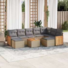 Set Gartensofas mit beigen Kissen 10 Stück synthetisches Rattan von , Gartensets - Ref: Foro24-3260631, Preis: 678,83 €, Raba...