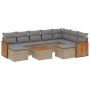 Set Gartensofas mit beigen Kissen 10 Stück synthetisches Rattan von , Gartensets - Ref: Foro24-3260631, Preis: 678,83 €, Raba...