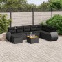 Set aus 8-teiligen Gartensofas und Kissen Kunstrattan schwarz von , Gartensets - Ref: Foro24-3257469, Preis: 567,68 €, Rabatt: %