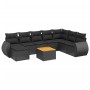 Set aus 8-teiligen Gartensofas und Kissen Kunstrattan schwarz von , Gartensets - Ref: Foro24-3257469, Preis: 567,68 €, Rabatt: %