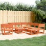 Garden furniture set 8 pieces solid pine wood brown wax by , Garden sets - Ref: Foro24-3216942, Price: 728,87 €, Discount: %