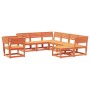 Garden furniture set 8 pieces solid pine wood brown wax by , Garden sets - Ref: Foro24-3216942, Price: 728,87 €, Discount: %