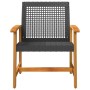 Garden chairs 2 units made of acacia wood and black synthetic rattan by , Modular outdoor sofas - Ref: Foro24-367595, Price: ...