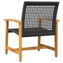 Garden chairs 2 units made of acacia wood and black synthetic rattan by , Modular outdoor sofas - Ref: Foro24-367595, Price: ...