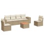 Set of 7-piece garden sofas and beige synthetic rattan cushions by , Garden sets - Ref: Foro24-3257724, Price: 526,27 €, Disc...