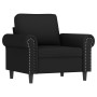 3-piece black velvet sofa set with cushions by , Sofas - Ref: Foro24-3202195, Price: 733,32 €, Discount: %