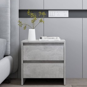 Concrete gray engineered wood bedside table 45x34.5x44.5 cm by vidaXL, Nightstands - Ref: Foro24-809853, Price: 47,99 €, Disc...