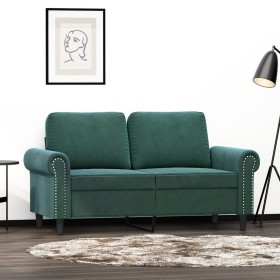 Dark green velvet 2-seater sofa, 120 cm by , Sofas - Ref: Foro24-359521, Price: 262,33 €, Discount: %