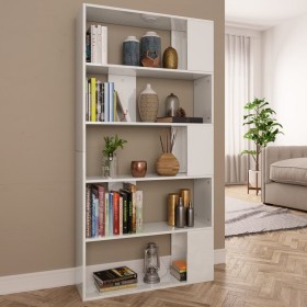 Glänzend weißes Regal/Raumteiler 80x24x159 cm von vidaXL, Bücherregale und Regale - Ref: Foro24-800105, Preis: 72,99 €, Rabat...