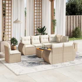 Set de sofás de jardín 9 pzas con cojines ratán sintético beige de , Conjuntos de jardín - Ref: Foro24-3257430, Precio: 751,7...