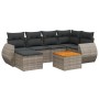 7-piece garden sofa set with gray PE rattan cushions by , Garden sets - Ref: Foro24-3257439, Price: 476,79 €, Discount: %