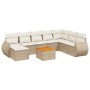 Set de sofás de jardín 9 pzas con cojines ratán sintético beige de , Conjuntos de jardín - Ref: Foro24-3257472, Precio: 633,9...