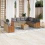 Set Gartensofas mit beigen Kissen 10 Stück synthetisches Rattan von , Gartensets - Ref: Foro24-3260190, Preis: 749,66 €, Raba...