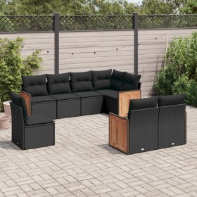 Set aus 8-teiligen Gartensofas und Kissen Kunstrattan schwarz von , Gartensets - Ref: Foro24-3260242, Preis: 565,00 €, Rabatt: %