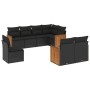 Set aus 8-teiligen Gartensofas und Kissen Kunstrattan schwarz von , Gartensets - Ref: Foro24-3260242, Preis: 563,23 €, Rabatt: %