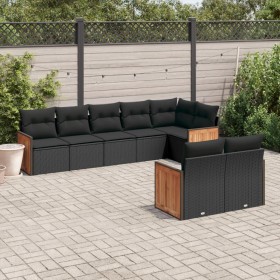 Set aus 8-teiligen Gartensofas und Kissen Kunstrattan schwarz von , Gartensets - Ref: Foro24-3260228, Preis: 565,14 €, Rabatt: %