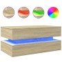 Center table with LED lights Sonoma oak 90x50x40 cm by , Coffee table - Ref: Foro24-839863, Price: 103,68 €, Discount: %