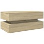 Center table with LED lights Sonoma oak 90x50x40 cm by , Coffee table - Ref: Foro24-839863, Price: 103,68 €, Discount: %