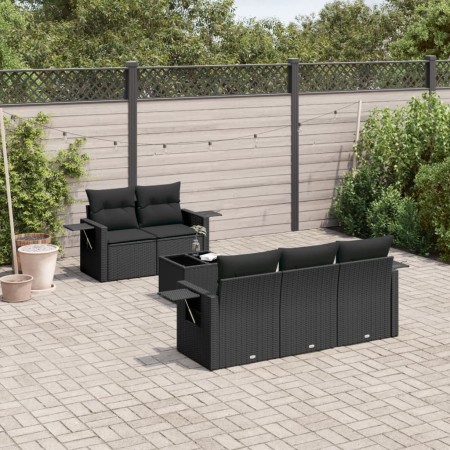 6-teilige Gartensofagarnitur und schwarze synthetische Rattankissen von , Gartensets - Ref: Foro24-3252232, Preis: 623,97 €, ...