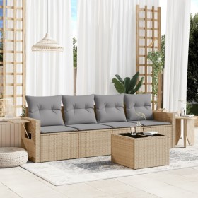 Garden sofa set with 5-piece synthetic rattan beige cushions by , Garden sets - Ref: Foro24-3252226, Price: 378,68 €, Discoun...