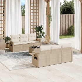 Set of 7-piece garden sofas and beige synthetic rattan cushions by , Garden sets - Ref: Foro24-3252245, Price: 590,99 €, Disc...