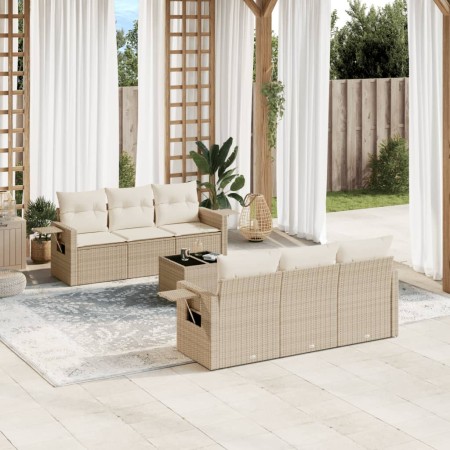 Set aus 7-teiligen Gartensofas und Kissen, synthetisches Rattan, beige von , Gartensets - Ref: Foro24-3252245, Preis: 625,97 ...