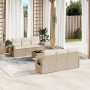 Set sofás de jardín 7 piezas y cojines ratán sintético beige de , Conjuntos de jardín - Ref: Foro24-3252245, Precio: 625,97 €...