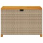 Garten-Aufbewahrungsbox Akazienholz Rattan beige 110x55x63cm von , Aufbewahrungsboxen für den Außenbereich - Ref: Foro24-3662...