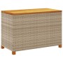 Caja de almacenaje jardín madera acacia ratán beige 110x55x63cm de , Cajas de almacenaje para exteriores - Ref: Foro24-366287...