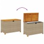 Garten-Aufbewahrungsbox Akazienholz Rattan beige 110x55x63cm von , Aufbewahrungsboxen für den Außenbereich - Ref: Foro24-3662...