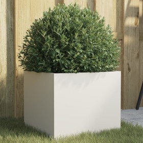 Cold-rolled white steel planter 32x30x29 cm by , Pots and planters - Ref: Foro24-841537, Price: 45,99 €, Discount: %