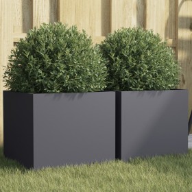 Planters 2 pcs anthracite cold rolled steel 32x30x29 cm by , Pots and planters - Ref: Foro24-841540, Price: 58,62 €, Discount: %