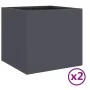 Jardineras 2 unidades acero gris antracita 32x30x29 cm by , Pots and planters - Ref: Foro24-841540, Price: 66,26 €, Discount: %