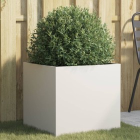 Cold-rolled white steel planter 49x47x46 cm by , Pots and planters - Ref: Foro24-841561, Price: 79,99 €, Discount: %